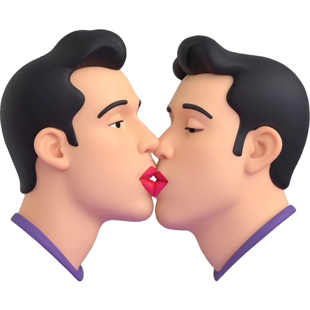 two men kissing emoji