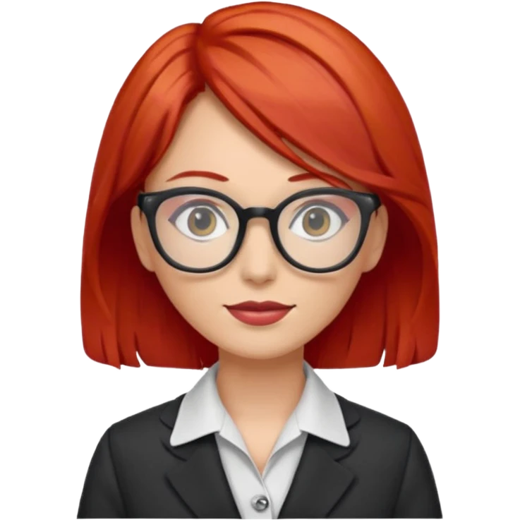 tailor woman with red hair and glasses emoji