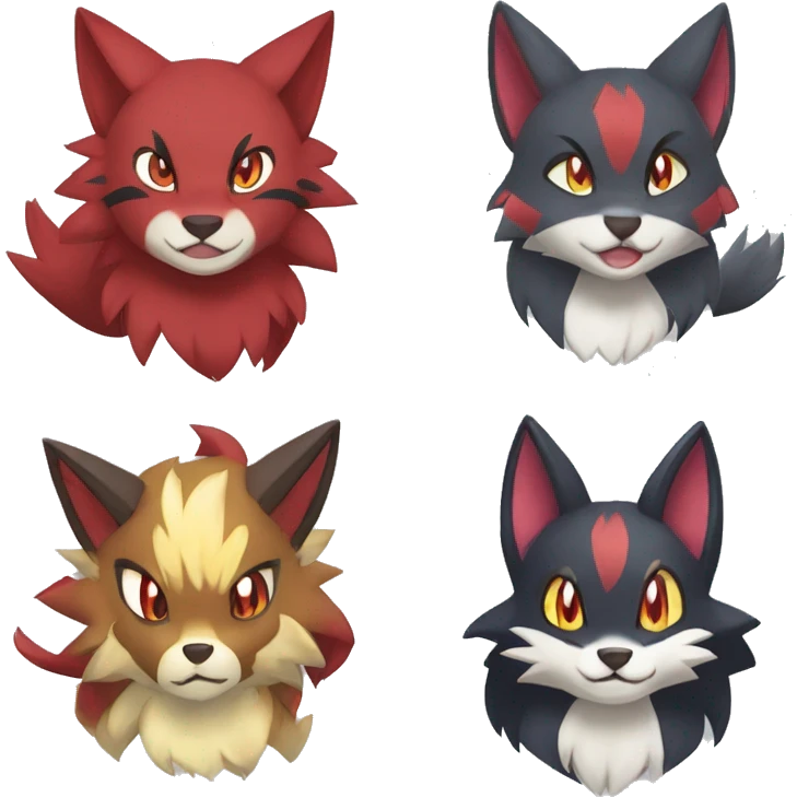 Litten-Zorua-Zoroark-Nargacuga-Lycanroc-Torracat emoji