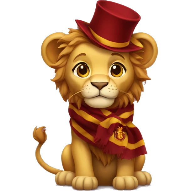 Griffindor lion with scarf hogwarts emoji