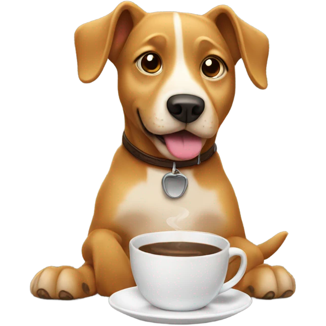 dog with coffe emoji