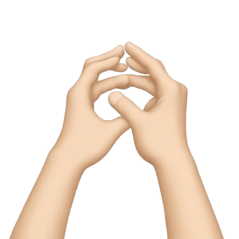 Hands rubbing together when thinking emoji