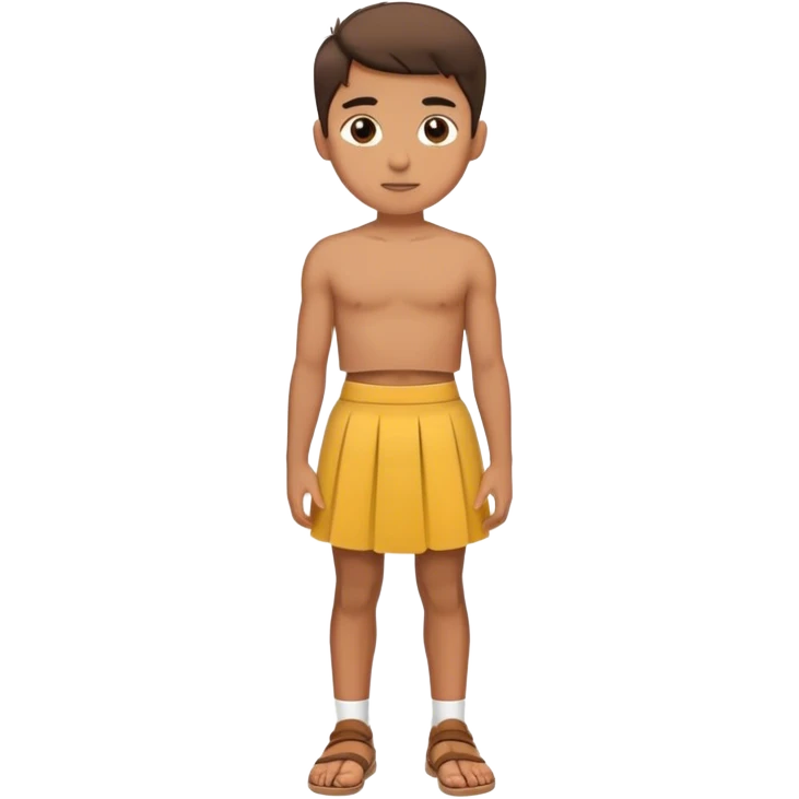 boy wearing crop top and skirt emoji