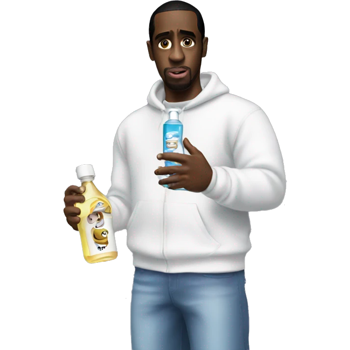 P. Diddy holding two bottles of baby oil emoji