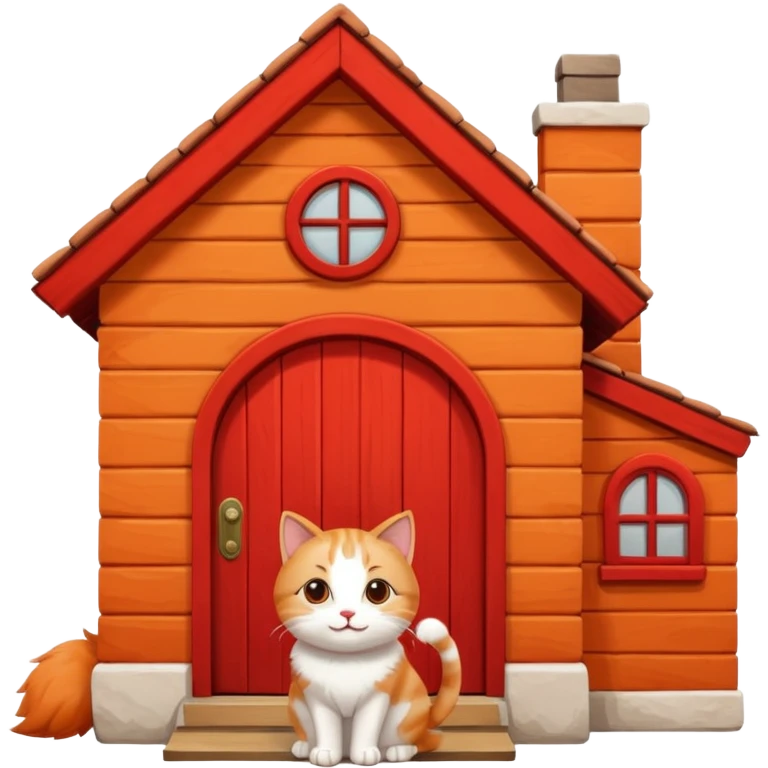happy cat in front of their new house emoji