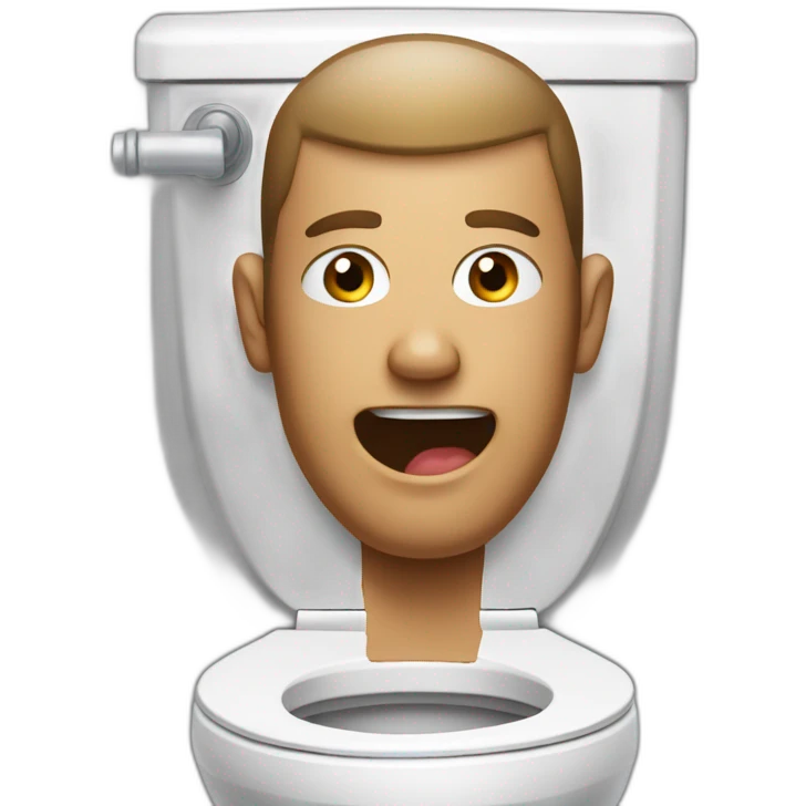 male head and neck sticking out of a toliet emoji