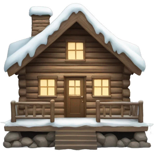 winter cabin emoji