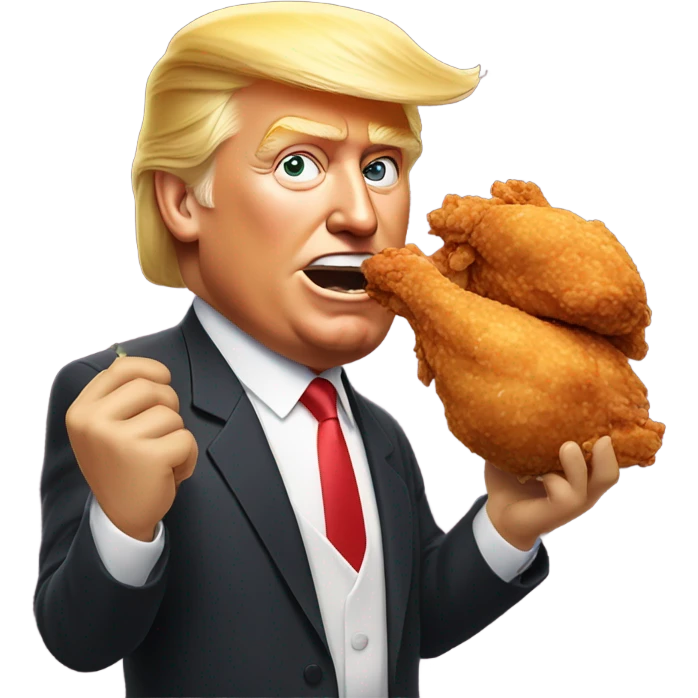 Donald Trump eating chicken emoji