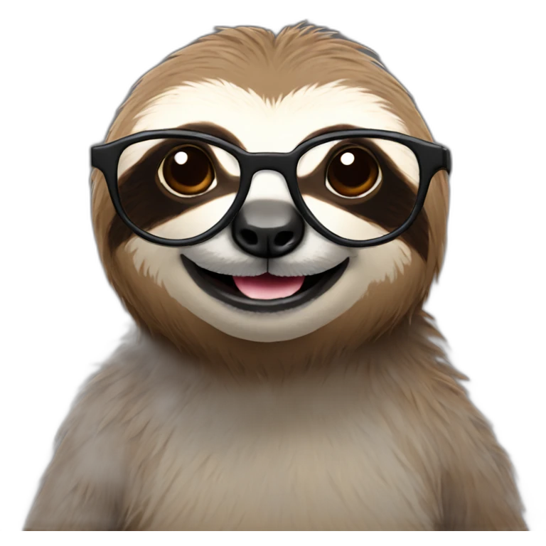 A sloth wearing glasses emoji