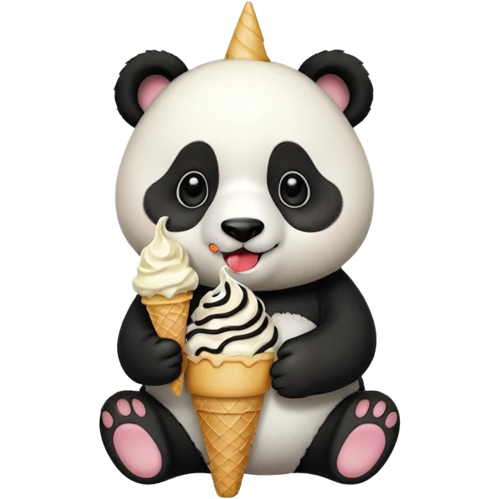 Panda eating ice cream emoji