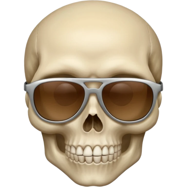 Make a skull face with sunglasses down a bit so you can see his eyes and his left eye brow up a bit emoji