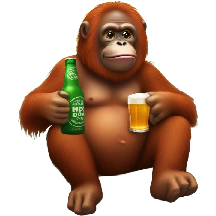 orangutan riding pig with beer  emoji