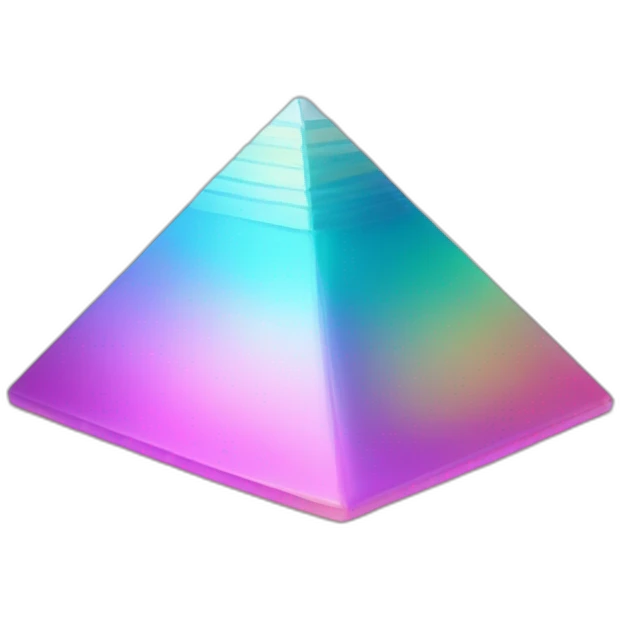 Pastel Gradient Hue Iridescent Bismuth Pyramid emoji