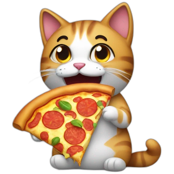 gato comiendo pizza emoji