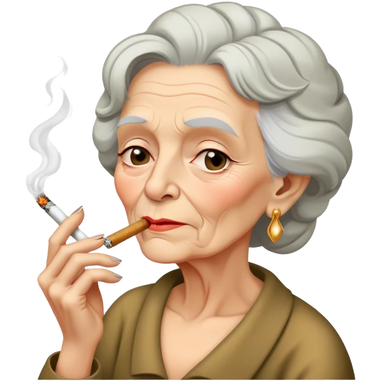 Old lady smoking a joint emoji