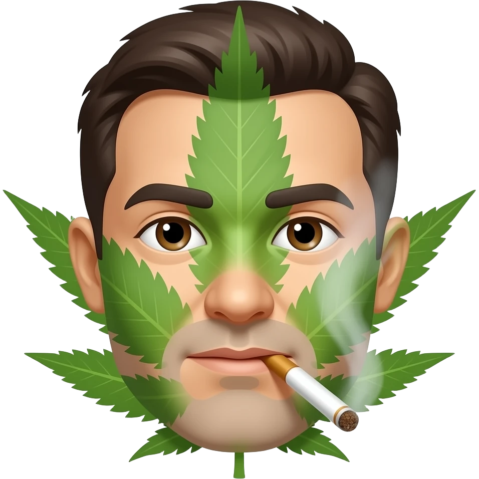 Me haces un emoji de una cara fumando marihuana emoji
