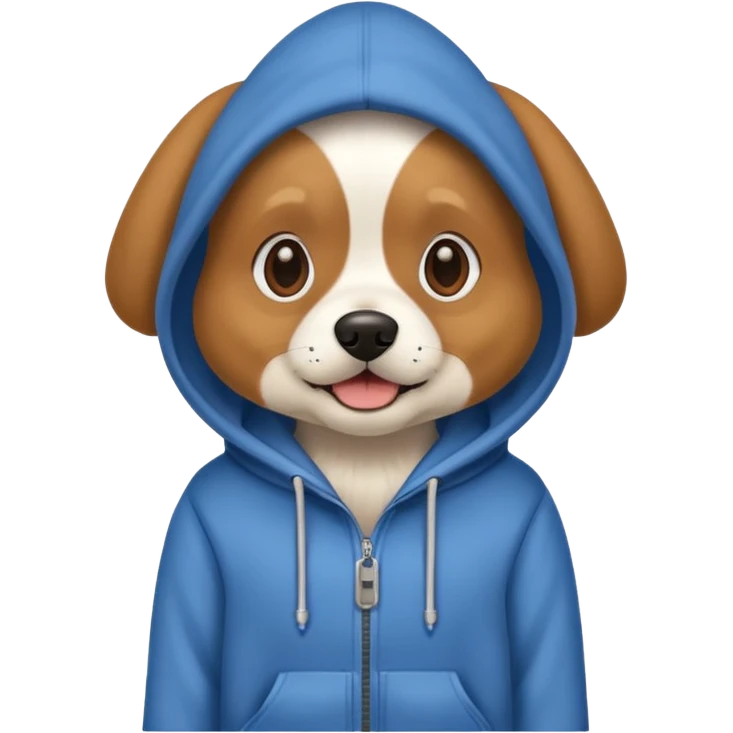 Dog wearing hoodie emoji
