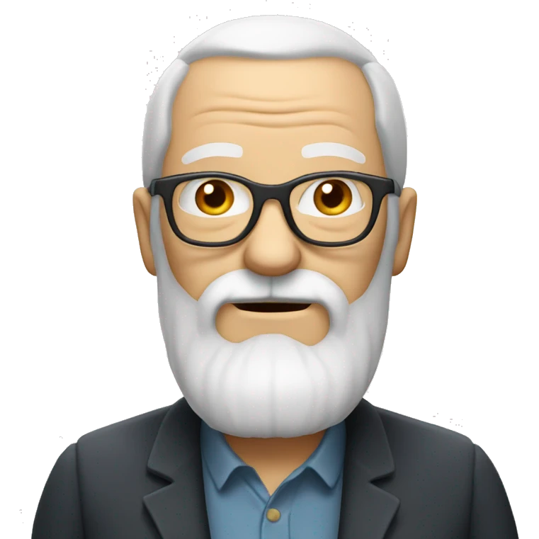 White old man with long white beard and glasses emoji