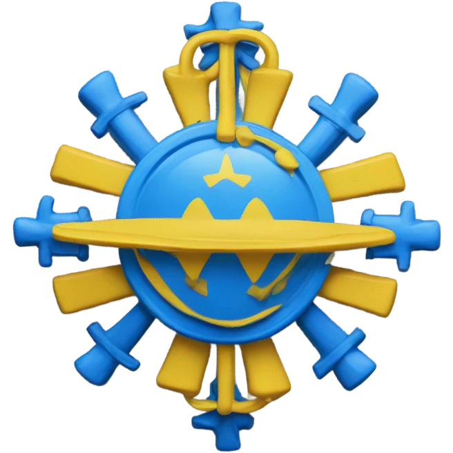 pilacolor amarillo con azul emoji