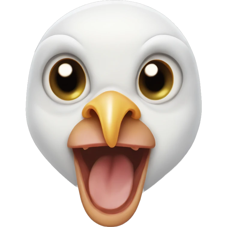 Chicken Baby wesring Vampire teeth emoji