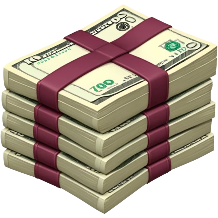 You have to make it look like the money is folded in half and there's a lot of it, these are $100 bills and they don't have a bow but a burgundy rubber band for the money. emoji