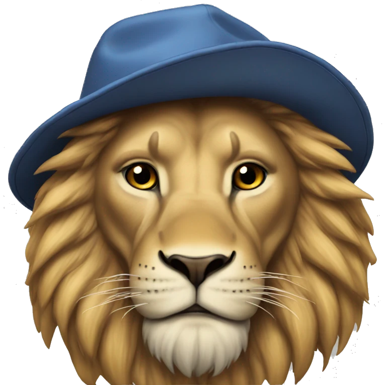 Lion with snapback hat emoji