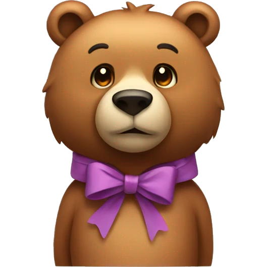 bear with a bow around his neck emoji
