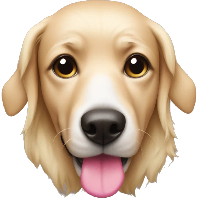 blonde dog with pink nose emoji