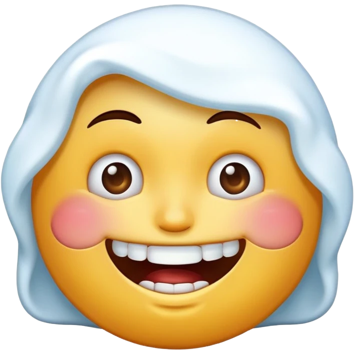 the cold freezing grimacing face emoji but its smiling with teeth emoji
