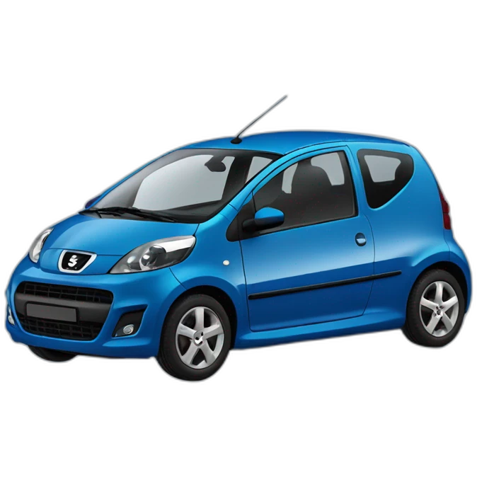 Peugeot 107 blue with spoiler emoji