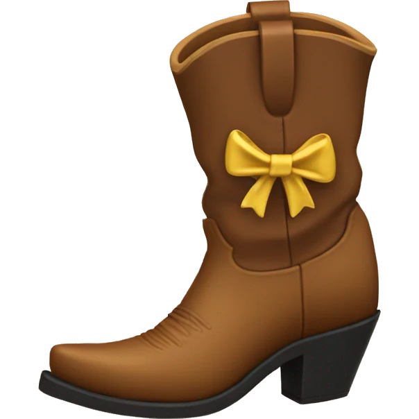 Bow cowboy boot emoji