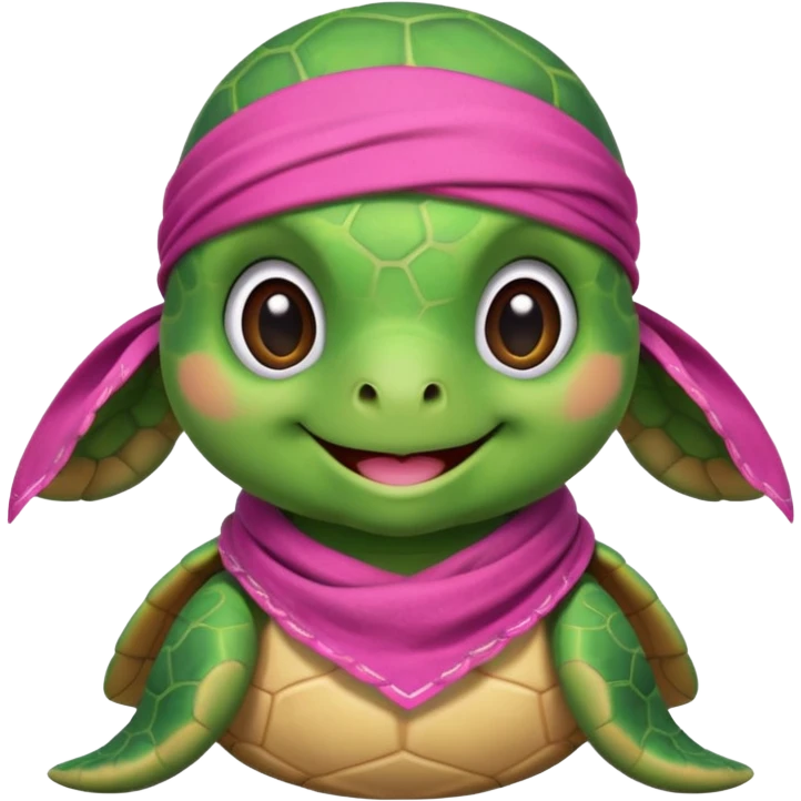 cute sea turtle wearing a pink pirate scarf emoji