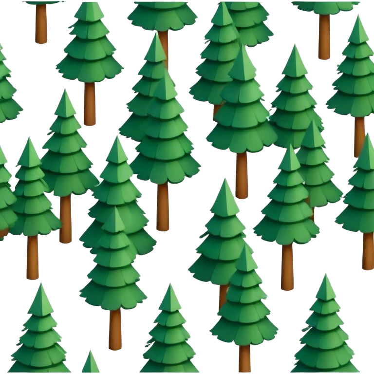 small grove 3d isometric pine trees emoji