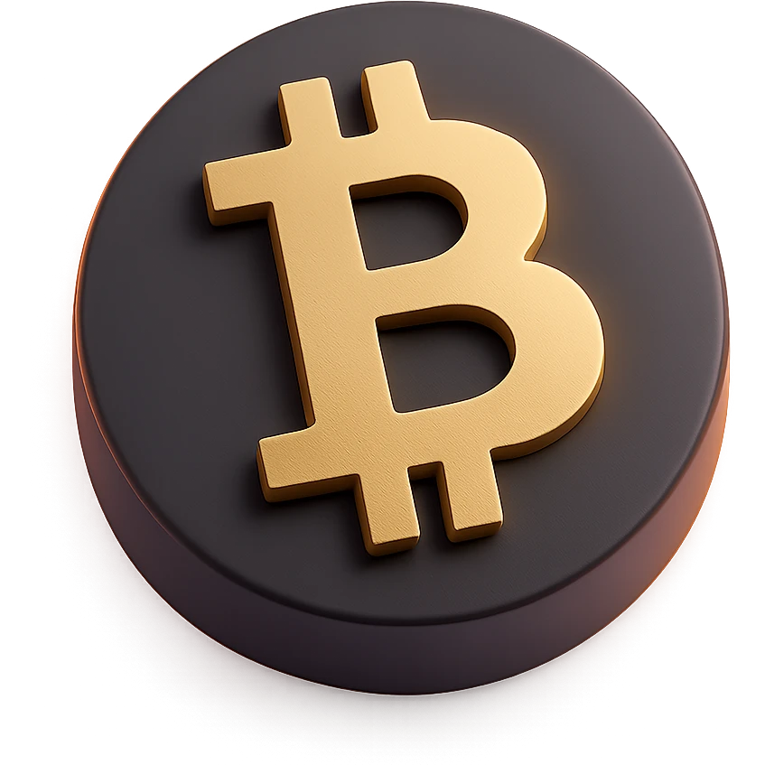 bitcoin,  warm palette in yellow, orange, purple, violet gradient tones, dark solid bg emoji