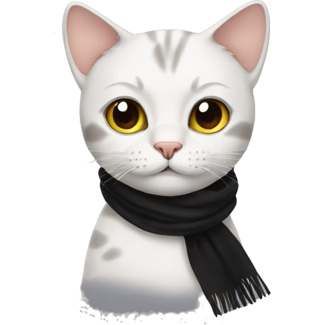 Cat with black scarf emoji
