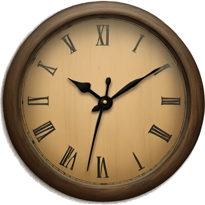 Vintage wooden table top clock emoji
