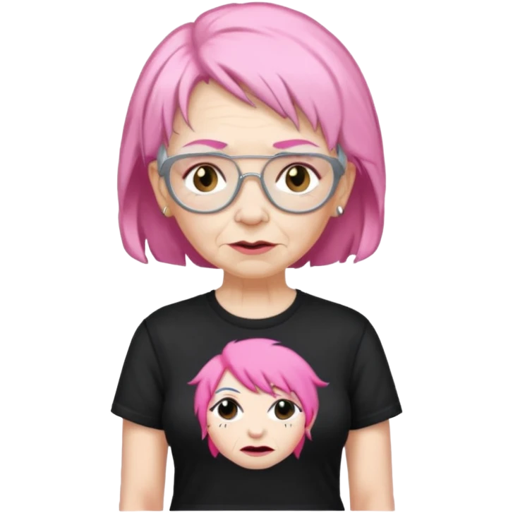 pink haired metalhead grandma emoji