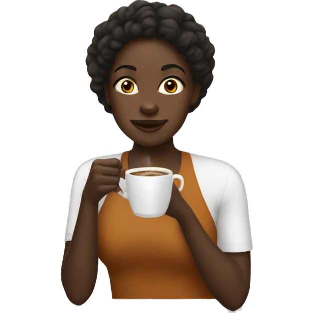 black girl sipping coffee  emoji