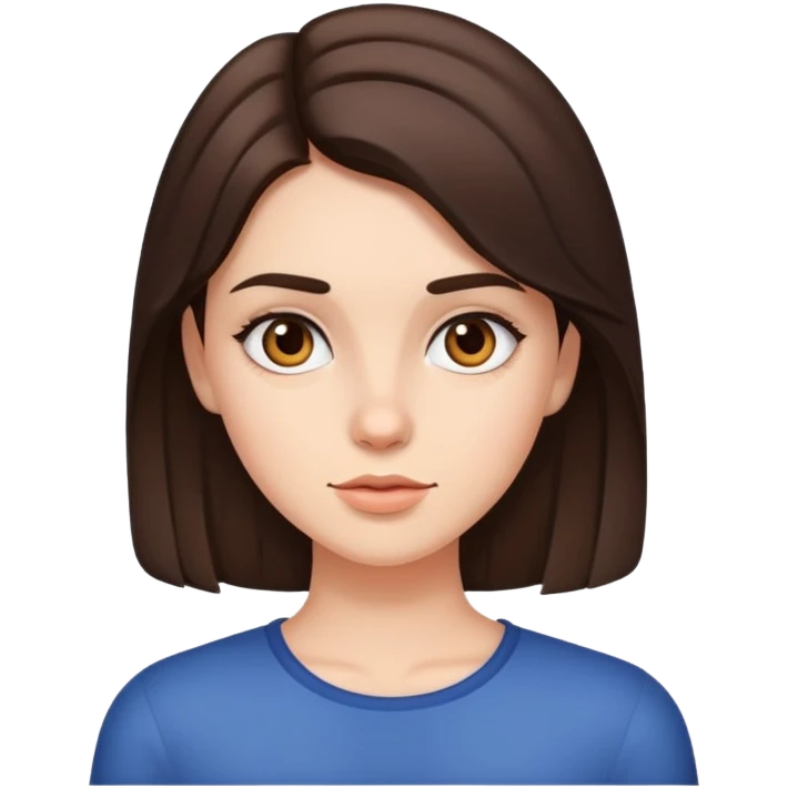 brunette girl with hair in a side part emoji