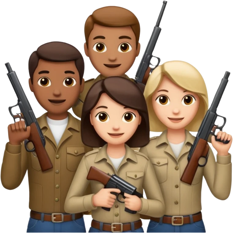 Gang with guns emoji