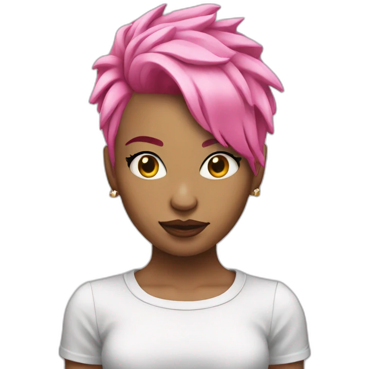 Woman short punk pink haire emoji
