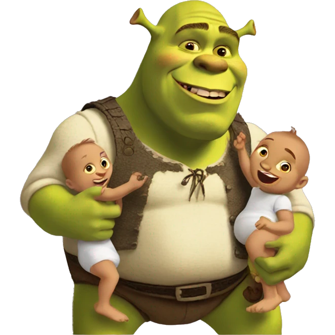 shrek with his babies emoji