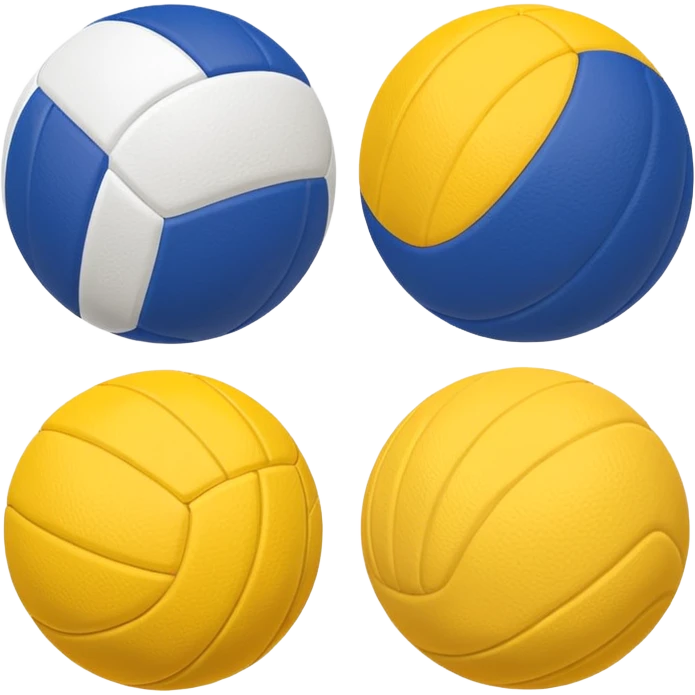 Pelotas de voley azul blanco y amarillo emoji