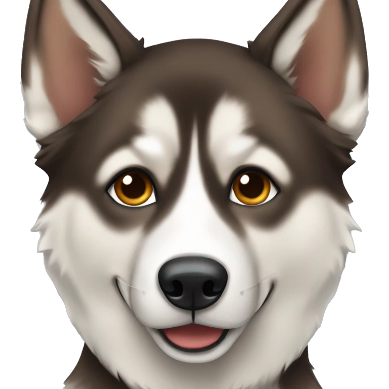 Brown brindle husky pointy ears emoji