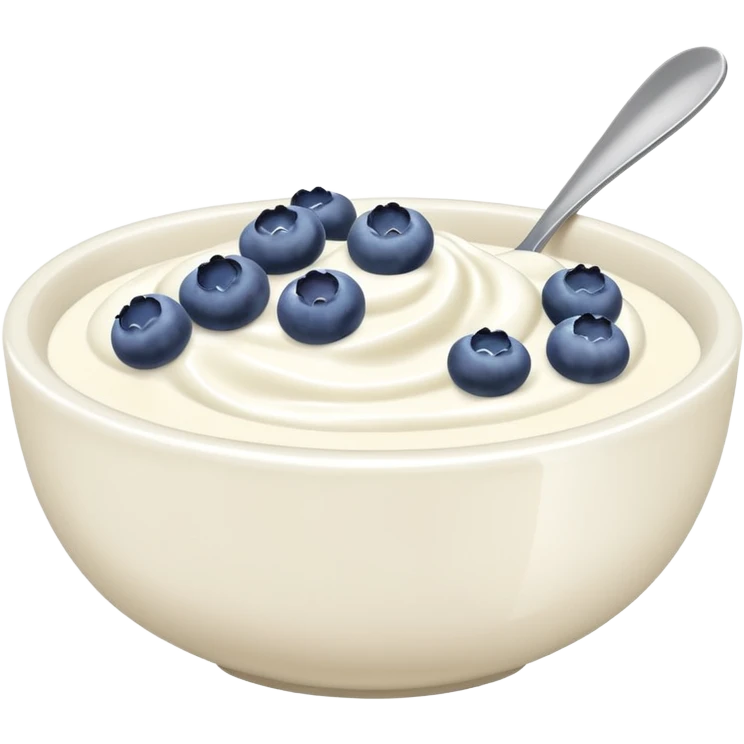 yoghurt bowl with blueberries emoji