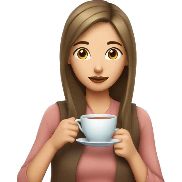 Girl sipping tea emoji