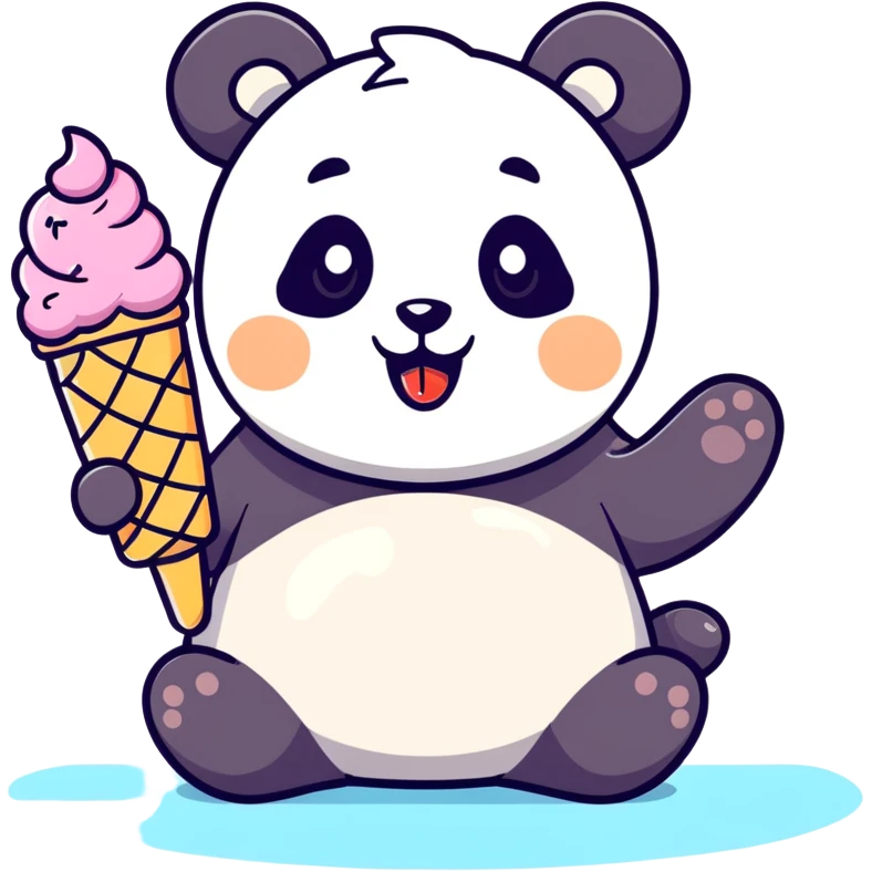 Panda eating ice cream emoji