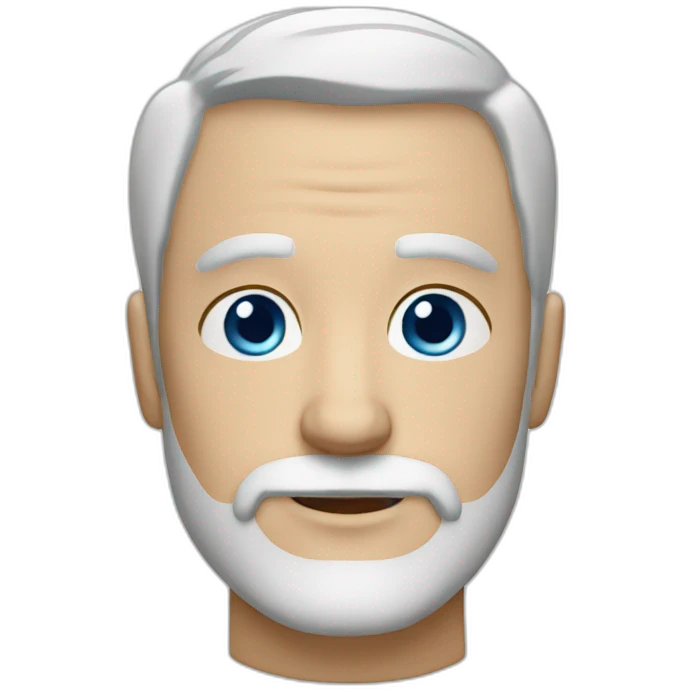 fifty white Man white beard short hair blue eyes emoji