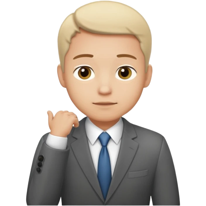 hands in a steeple position, like a businessman contemplating emoji