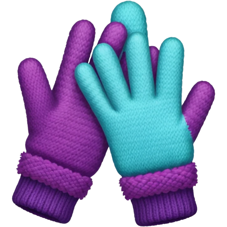 Fuzzy Gloves,colorful emoji